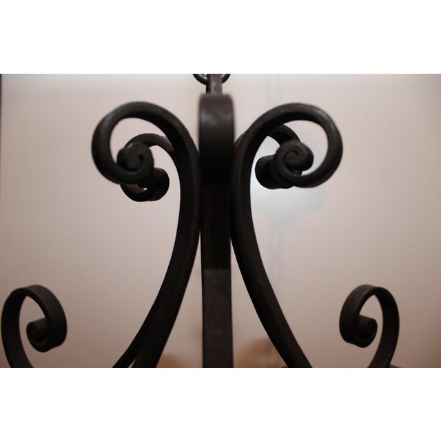 Large Wrought Iron Porch Lantern For Sale - Image 11 of 14