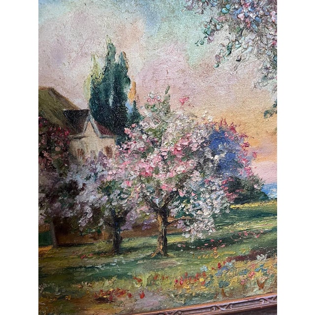 Early 1900s Antique Landscape Oil Painting in Period Frame. Signed For Sale - Image 6 of 9