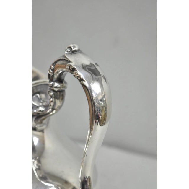 Silver Vintage Poole Victorian Silver Plated Bulbous Footed Water Pitcher W/ Ice Lip For Sale - Image 8 of 14