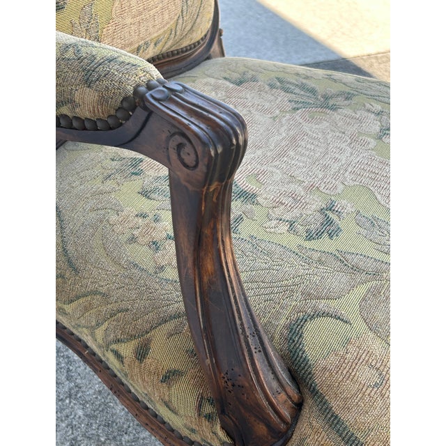 Mid 19th Century Antique Pair of French Louis XV Style Bergere or Armchairs For Sale In West Palm - Image 6 of 10