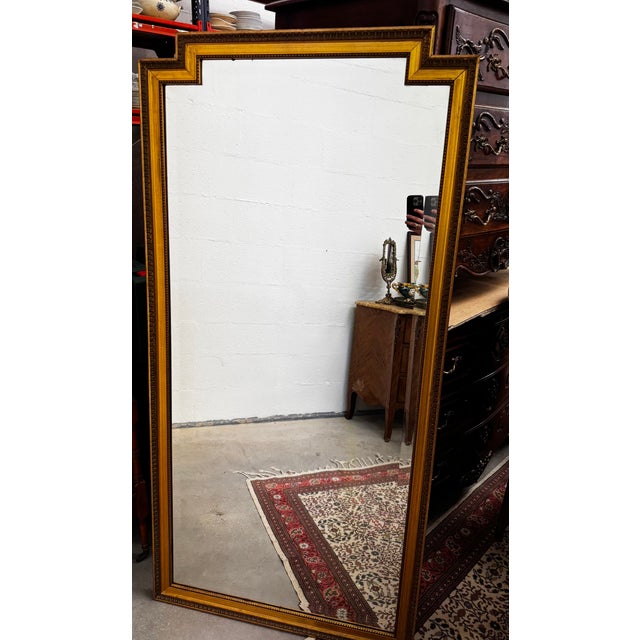 Large Louis XVI Style Gilded Beveled Mirror, 1950s For Sale - Image 9 of 12