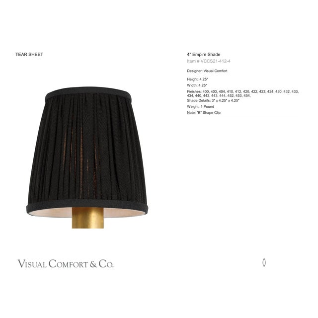 Visual Comfort Signature 4" Pleated Black Linen Shade Designer: Visual Comfort Signature Height: 4.25" Base: Shade...