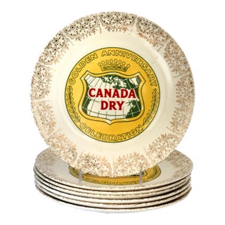 Midcentury Canada Dry Anniversary Plates, Set of 7 For Sale