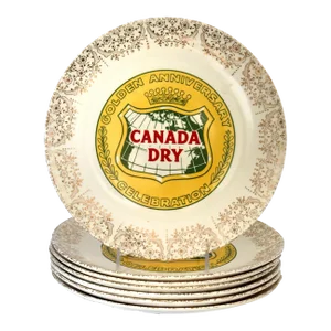 Midcentury Canada Dry Anniversary Plates, Set of 7