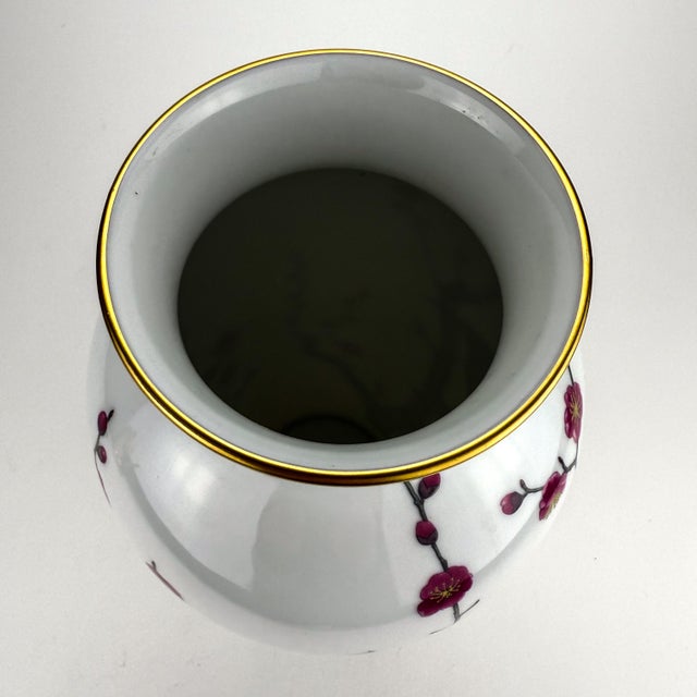 Vintage Franklin Mint Tall White Porcelain Vase For Sale - Image 9 of 12