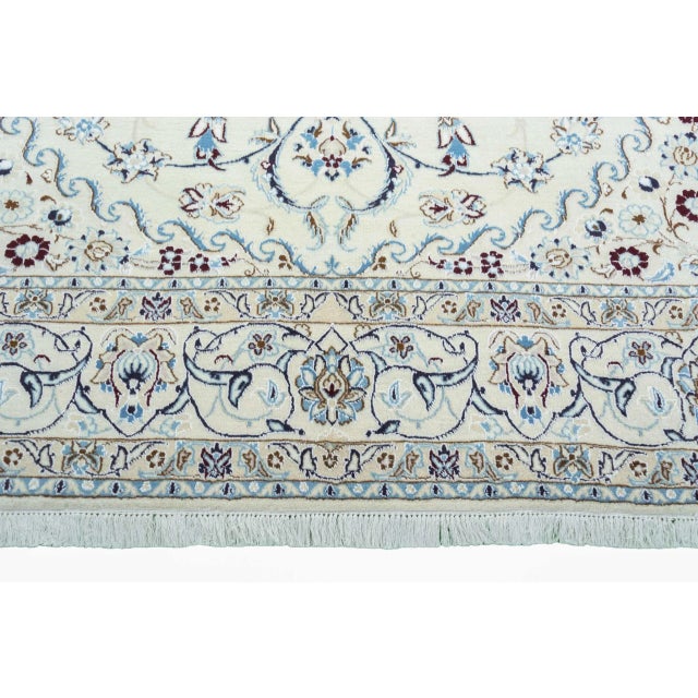 Beige Hand-Knotted Nain Rug in Silk For Sale - Image 8 of 13