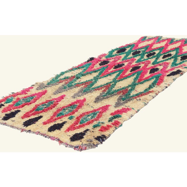22088 Vintage Azilal Moroccan Rug, 02'03 x 06'05. The Sacred Union: A Vintage Azilal Moroccan Masterpiece of Life and...