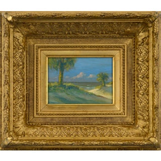 "Path Through the Palms, Pensacola Florida" Contemporary Landscape Oil Painting by Max Flandorfer, Framed For Sale