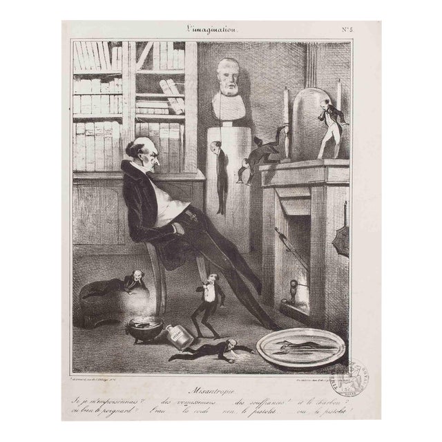 Honoré Daumier, Le Misantrope, Lithograph, 1833 For Sale