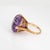 1940s Retro French 30ct Amethyst Cocktail Ring Size 6.75 Vintage 18k Yellow Gold Large For Sale In Los Angeles - Image 6 of 7