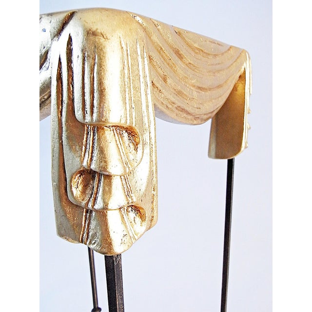 Cream Side Table and Table Lamp in Wrought Iron and Brass, 1990s, Set of 2 For Sale - Image 8 of 12