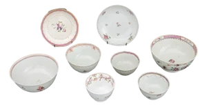 19th Century Chinese Export Porcelain Tableware, 8 Pcs