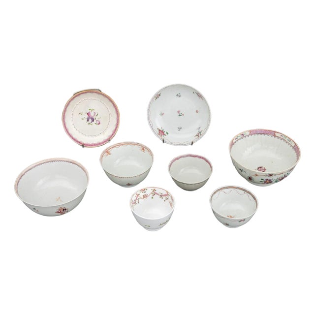 Chinese Export Porcelain Tableware, 8 PCS For Sale
