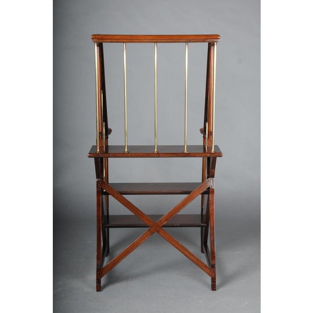 English Library Ladder in Mahogany, 20th Century For Sale - Image 6 of 18