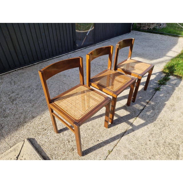 Vintage Chairs with Vienna Straw Seats, 1970s, Set of 3 For Sale - Image 4 of 15