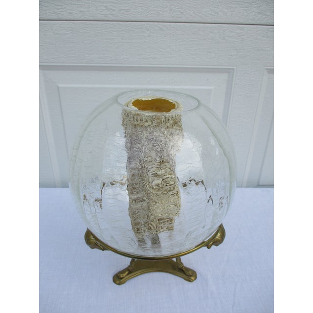 Brass and Crackled Glass Centerpiece Bowl For Sale - Image 10 of 11