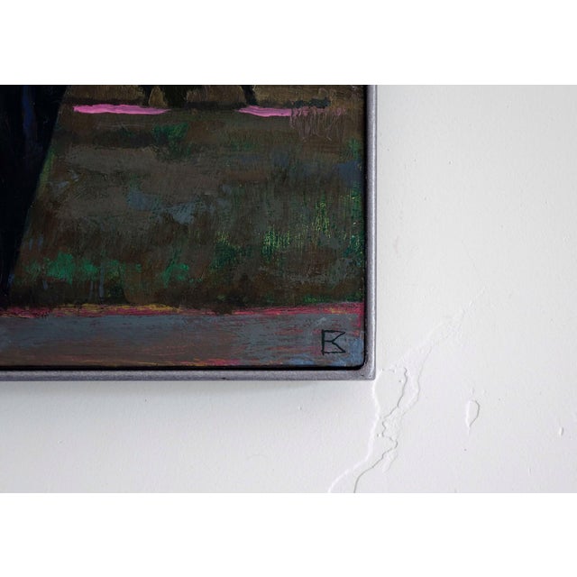Early 21st Century Evening Glow by Emma Kalff | Oil on panel of cows grazing in a field at sunset For Sale - Image 5 of 5