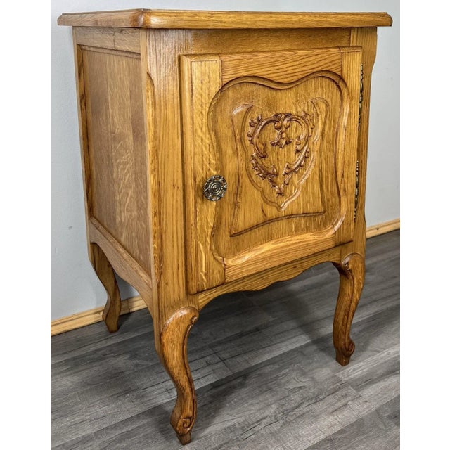 Vintage French Bedside Table in Oak For Sale - Image 3 of 9