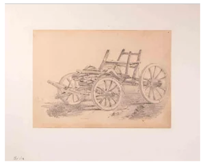 Alexandre Bida, Carriage, Original Drawing, Mid 19th-Century