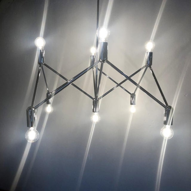 German Chandelier Light Structure with 9 Burning Points from Kinkeldey, 1960s For Sale - Image 10 of 14