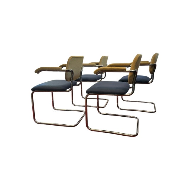 Modern Marcel Breuer for Knoll Cesca Dining Arm Chairs For Sale - Image 3 of 10