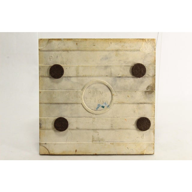 Light Green 1901-02 English Art Nouveau Ceramic Majolica Glazed Tile Floral, Lilies For Sale - Image 8 of 12