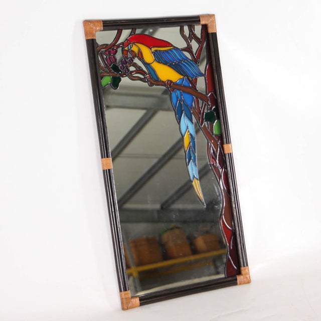 1970s Stained Glass Mirror, 1970s For Sale - Image 5 of 11