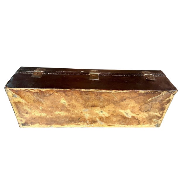 Chinese Leather Scroll Box - Hand-Painted Lacquered Wood, 19th Century For Sale - Image 4 of 5