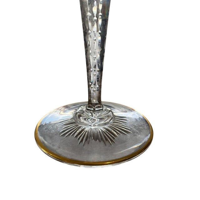 Set of two large Saint-Louis Excellence model glasses in good condition, with a few very small chips on the diamond-...