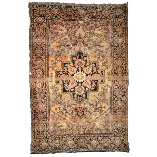 1880s Handmade Antique Persian Sarouk Farahan 3.4' X 5.3' For Sale