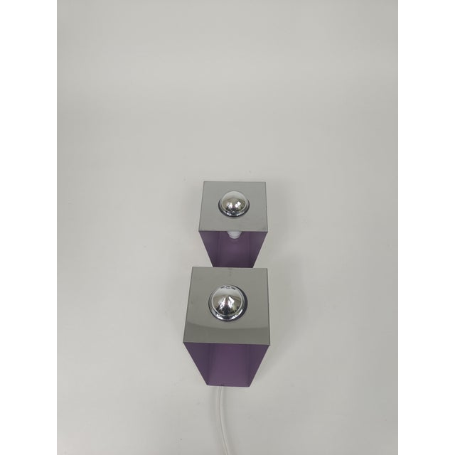Cubist 60s wall lamp Beautiful cubist double wall lamp from the 60s with its typical purple color. Raak and Phillips have...