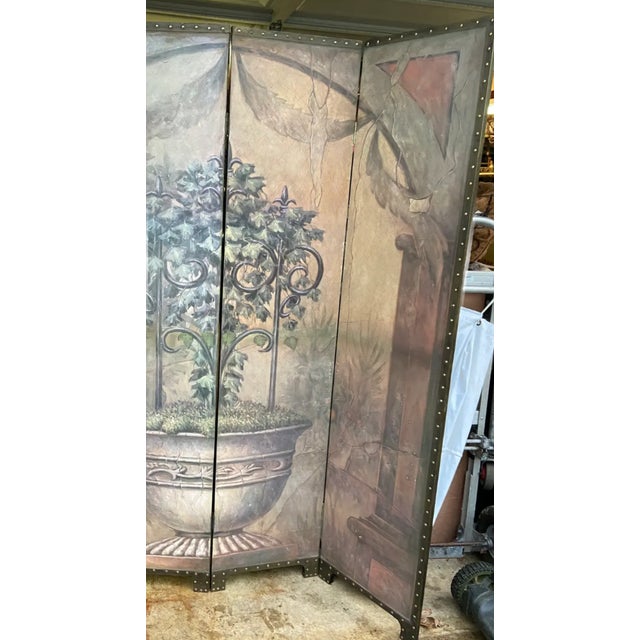 Maitland Smith Style Neoclassical Italian Style Room Divider Screen For Sale - Image 16 of 18