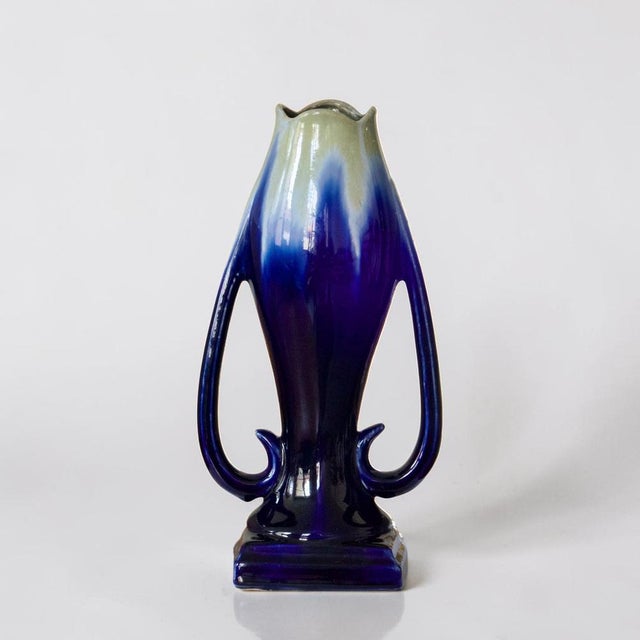 Large Belgian Art Nouveau Vase in Flamed Enameled Sandstone by Thulin, 1930s For Sale - Image 9 of 10
