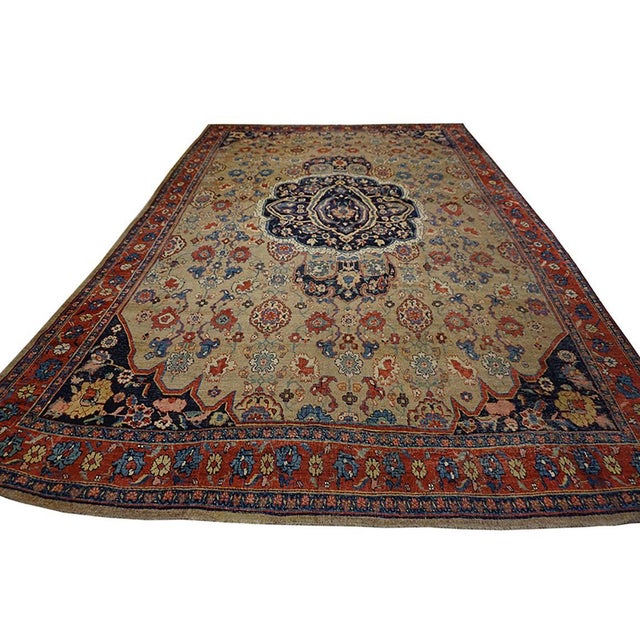 19th Century W. Persian Bijar Carpet, Size: 8' 4" x 13' Antique Bijar Room Size Wool Brown Rug, Circa Date: 1870s. This...