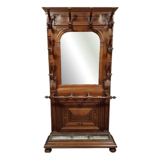 Antique Walnut Hallway Cabinet, 1800s For Sale