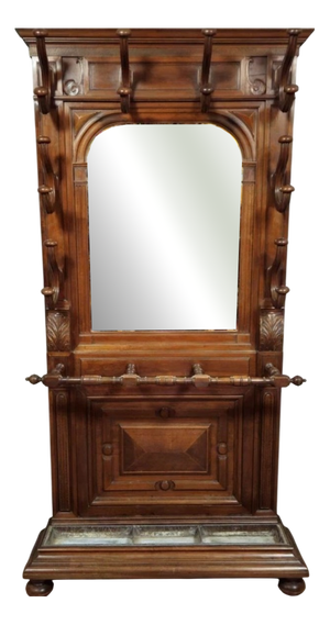 Antique Walnut Hallway Cabinet, 1800s