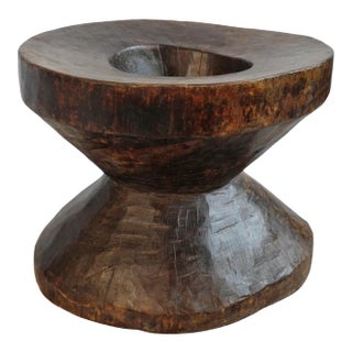 Vintage Naga Wood Rustic Pestle Pot For Sale