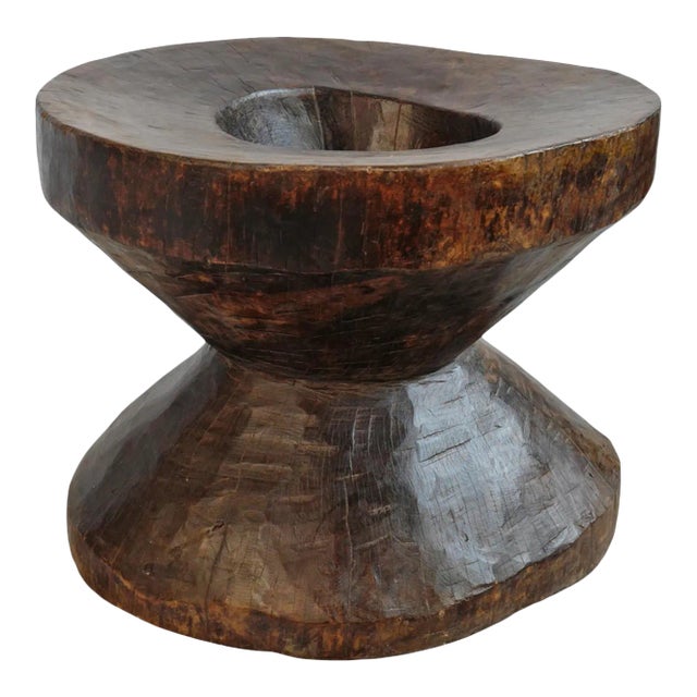 Vintage Naga Wood Rustic Pestle Pot For Sale