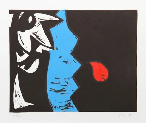 Charlie Hewitt, "H," Woodblock