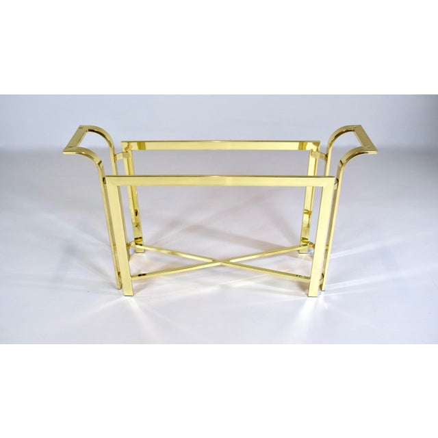 1970's Brass & Glass Console Table, Milo Baughman Attr: Dia For Sale - Image 13 of 13