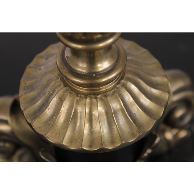 Metal 1990s Pair of Bronze Empire Style Candestick Lamps For Sale - Image 7 of 12