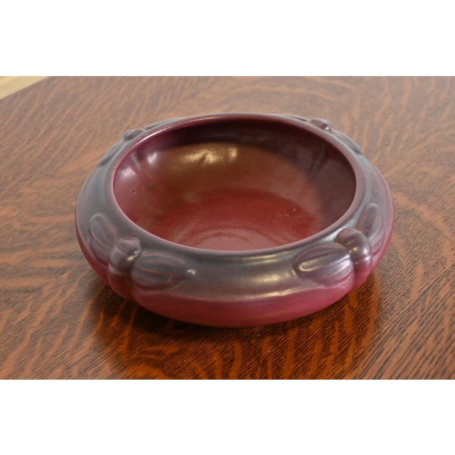 Ceramic Van Briggle Arts & Crafts Dragonfly Mulberry Glazed Ceramic Bowl, Early 20th Century For Sale - Image 7 of 12