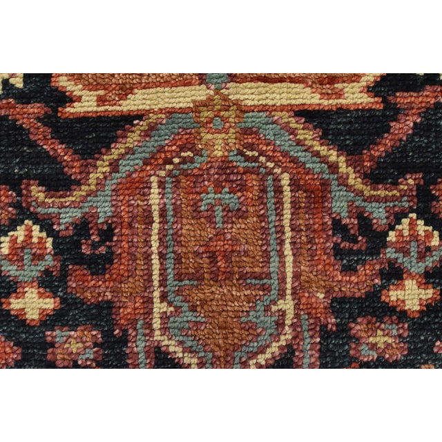 Heriz Rug 8’2” X 10’1” Blue Wool Traditional Hand-Knotted Oriental Carpet For Sale - Image 11 of 15