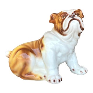 Vintage Italian Glazed Ceramic Bulldog For Sale