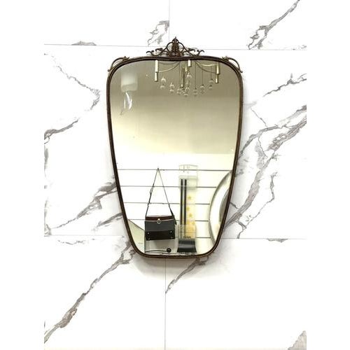 Mid-Century Modernist Console Table with Mirror in Brass, 1950s, Set of 2 For Sale - Image 3 of 11