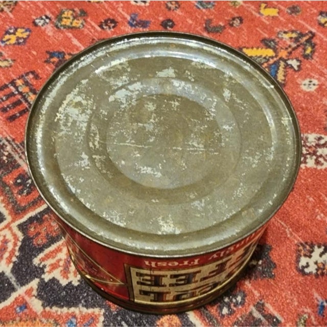 Red Vintage Collectable "Boscul Coffee" Tin, 1lb Container For Sale - Image 8 of 8