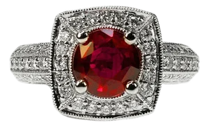 Late 20th Century AGL Certified No Heat Ruby Ring, Size 6.5