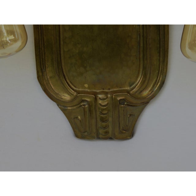 Antique Art Nouveau Brass Wall Lights, Set of 2 For Sale - Image 13 of 18
