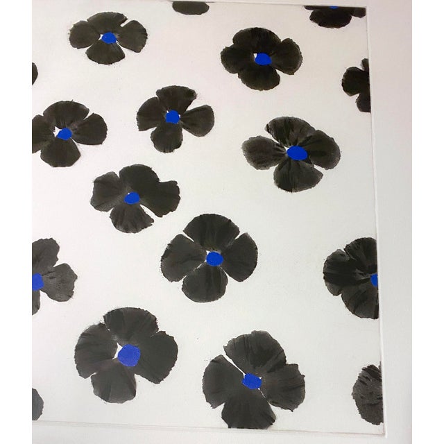 Contemporary Donald Sultan Etching Print "Black and Blues" Floral Signed Contemporary Pop Art For Sale - Image 3 of 8