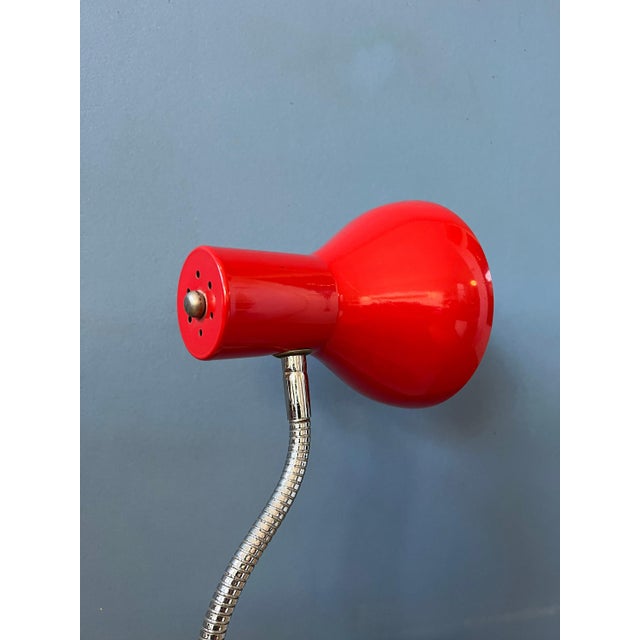 Red Vintage Spage Age Red Flexible Table Lamp For Sale - Image 8 of 11